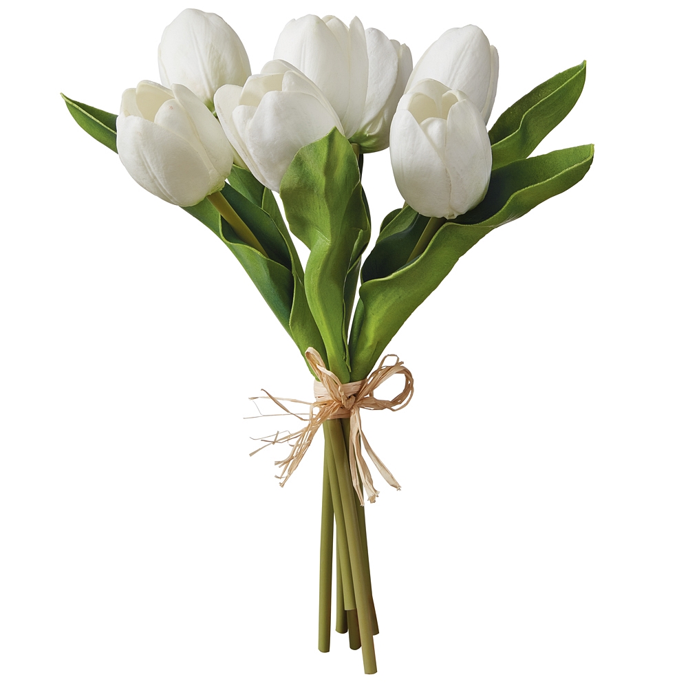 CTW Home Collection Real-Touch Faux White Tulip Bundle