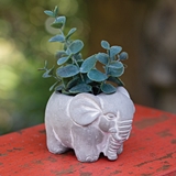 CTW Home Collection Small Cement Elephant Figurine Pot (Box of 2)