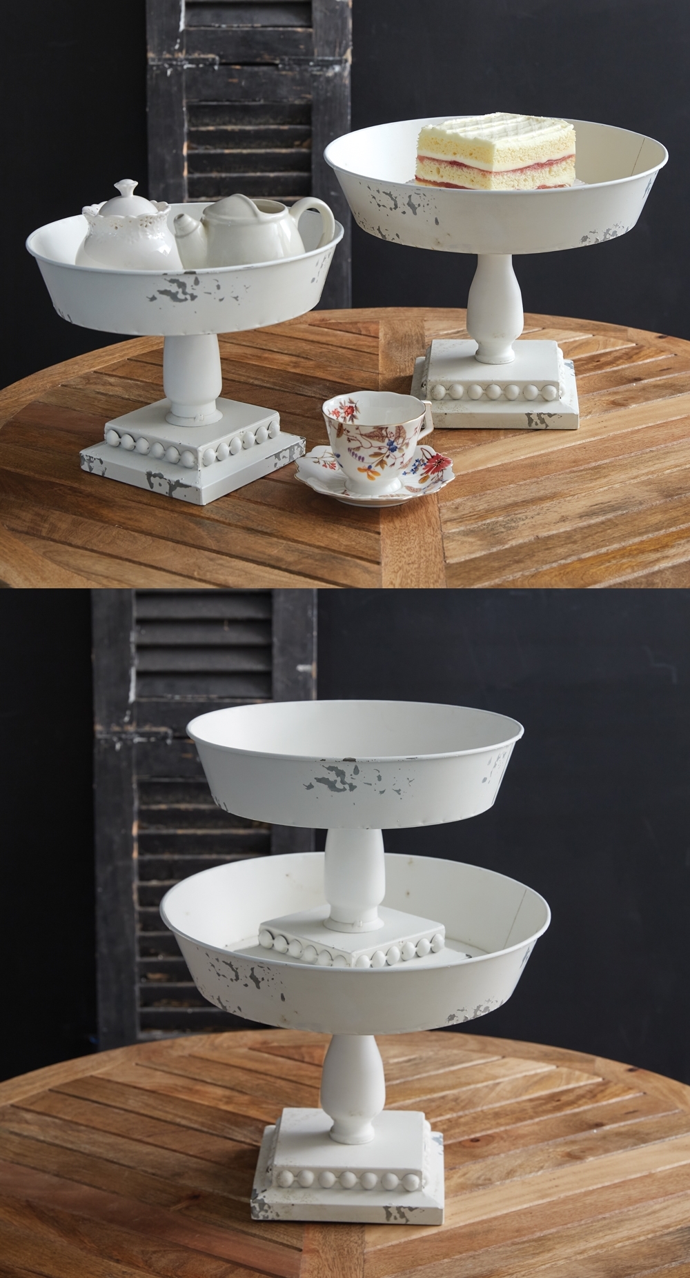 CTW Home Collection Set of Two Beaded-Edge Southern Patisserie Stands