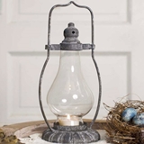 CTW Home Collection Antiqued-Metal Monroe Tea Light Lantern w/ Chimney