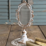 CTW Home Collection Antiqued-Metal Victorian Tabletop Mirror w/ Stand