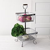 CTW Home Collection 'Ellison' Two-Tier Wire Caddy with Wood Handle