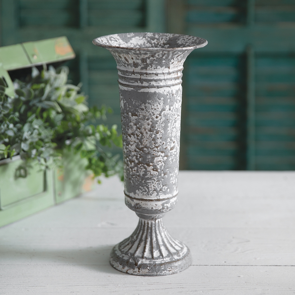 CTW Home Collection Antiqued-Metal Trumpet-Shaped Vase