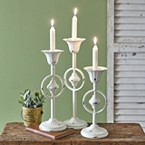 CTW Home Collection Set of Three Vintage-Look 'Evelyn' Taper Candle Holders