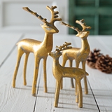 CTW Home Collection Set of Three Stunning Golden Reindeer Figurines