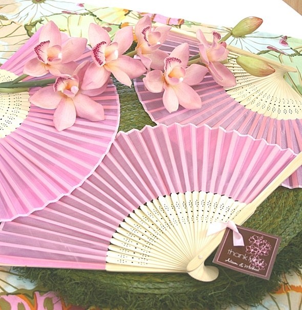 personalized silk fans wedding favors