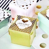 Personalized Metallic Foil Favor Mini Cube Boxes (Set of 12)