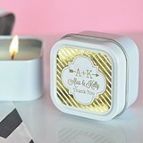 Event Blossom Personalized Metallic Foil Square Candle Tins