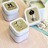 Event Blossom Shabby Chic Personalized Square Candle Tins