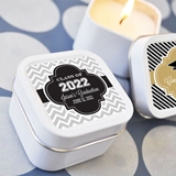 Clever Hats off to You Personalized Graduation Square Candle Tins
