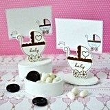 Baby Carriage-Shaped Wooden Favor Boxes/Placecard Holders (Set of 12)