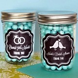 Chalkboard Wedding Personalized Miniature Mason Jars