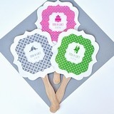 Event Blossom Personalized Paddle-Shaped Fans with a Modern Twist