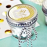 Personalized Metallic Foil Small 4 ounce Mason Jars (Wedding Designs)