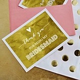 Metallic Foil Bridesmaids & Maid of Honor Thank You Cards (Set of 4)
