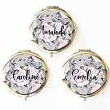 Personalized Rose Garden Compact with Modern Script Name