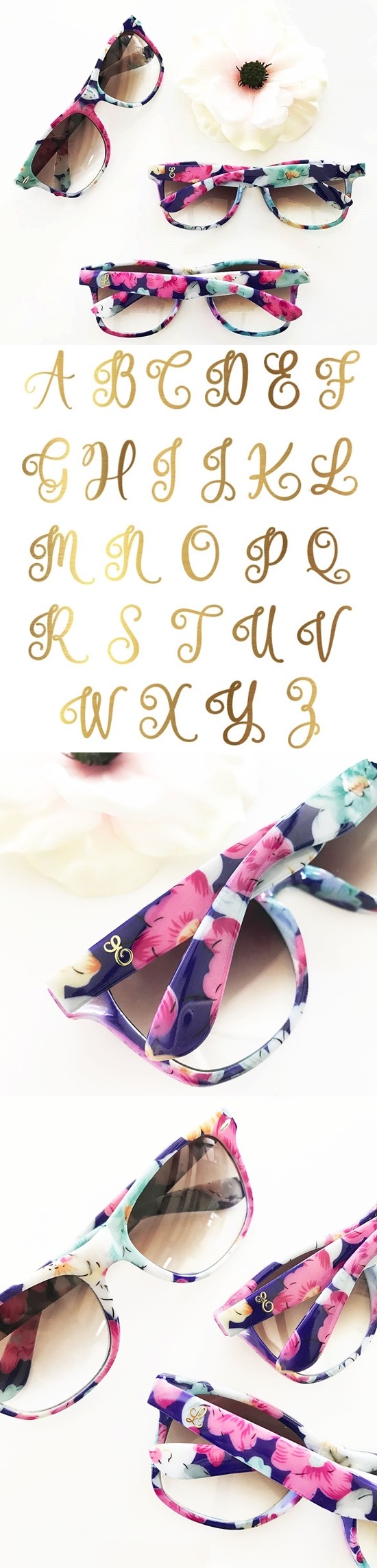 Event Blossom Wayfarer-Replica Monogrammed Floral Sunglasses