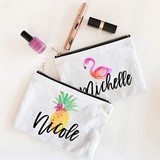 Personalized Tropical Beach Canvas Cosmetic Bag (4 Designs)