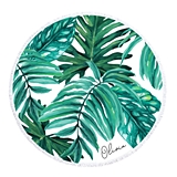 Event Blossom Personalizable Palm Leaf Pattern Round Beach Towel