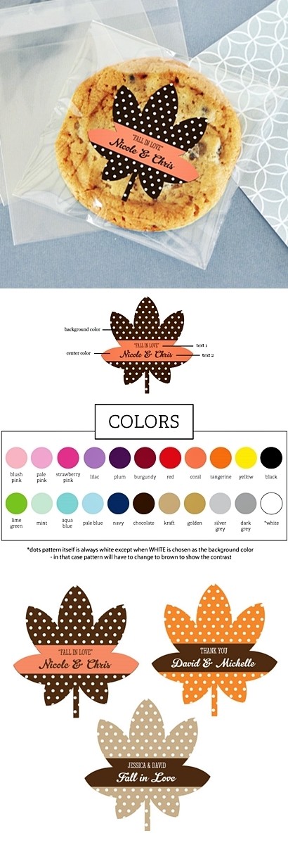 Personalized Fall-Leaf-Shaped Labels (22 Colors)