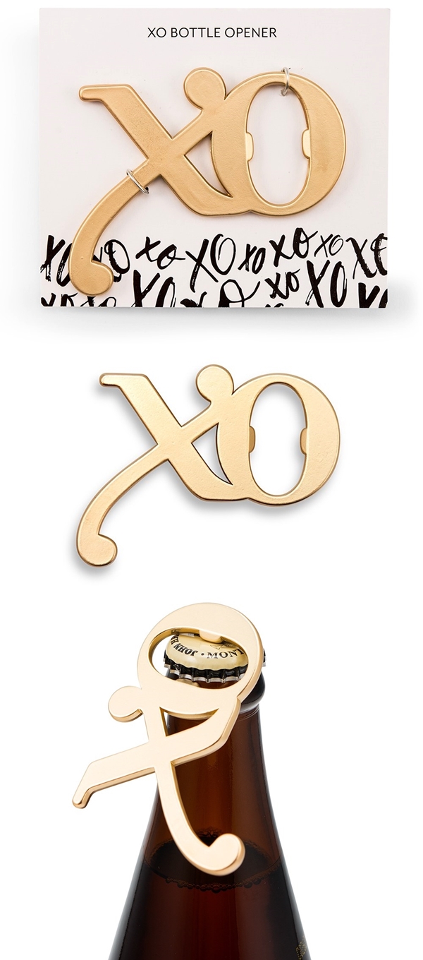 Weddingstar Matte-Gold-Metal "XO" Design Bottle Opener