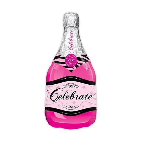 Weddingstar Mylar Foil Party Balloon Decoration - Pink Champagne Bottle