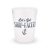 Personalized Frosted Plastic Party Cups - Get Ship-Faced (Set of 8)