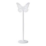 Stunning Butterfly-Toppped White Lace Metal Table Number Holder