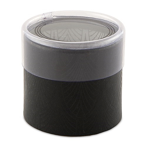 Black Art Deco Print Cylinder Boxes with Clear Lids (Set of 6 ...