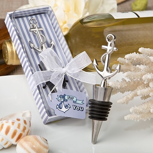 Fashioncraft Nautical Themed Anchor Topped Chrome Bottle Stopper Personalized Ts And Party