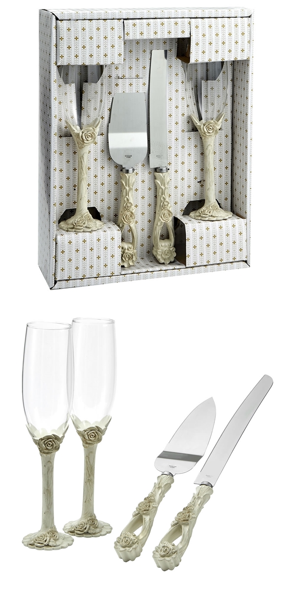 Four-Piece Champagne Flute Set | Glitter White | 12oz