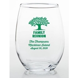 Personalized 'Family Reunion' Tree Design 15oz Stemless Wine Glass