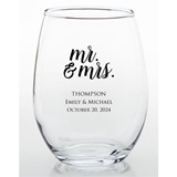 Event Blossom Personalizable Rose-Gold-Dipped Stemless Wine Glass