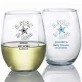 Personalized 'A Star is Born' Design 15 ounce Stemless Wine Glass