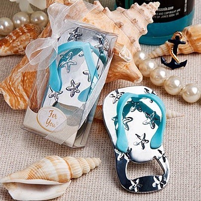 Personalized Flip Flop Bottle Opener  Destination Bridal Shower & Wed —  Shimmer & Confetti