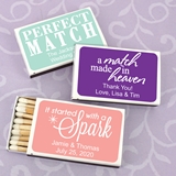 Personalized 'Perfect Match' Matchboxes (Black or White) (Set of 50)