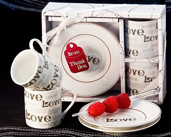 Language of Love Espresso Cup Favor Set (Pack of 2 Sets)