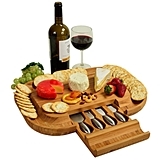 Deluxe "Malvern" Oval Bamboo Cheese Board with Tools