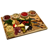 Picnic at Ascot 8 Piece Large Acacia-Wood Cheese Board Set with Tools