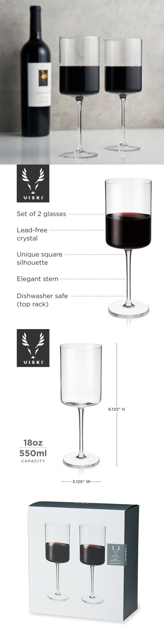 Viski Laurel Champagne Flutes, Crystal Stemmed Wine Glasses