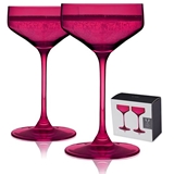 Reserve Nouveau Crystal Coupes in Berry by VISKI (Set of 2)