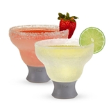 FREEZE Margarita Glasses with Gray Silicone Bands by HOST (Set of 2)