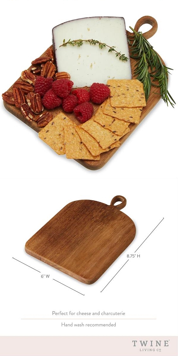 Small Acacia-Wood Loop Charcuterie Serve Board by Twine Living