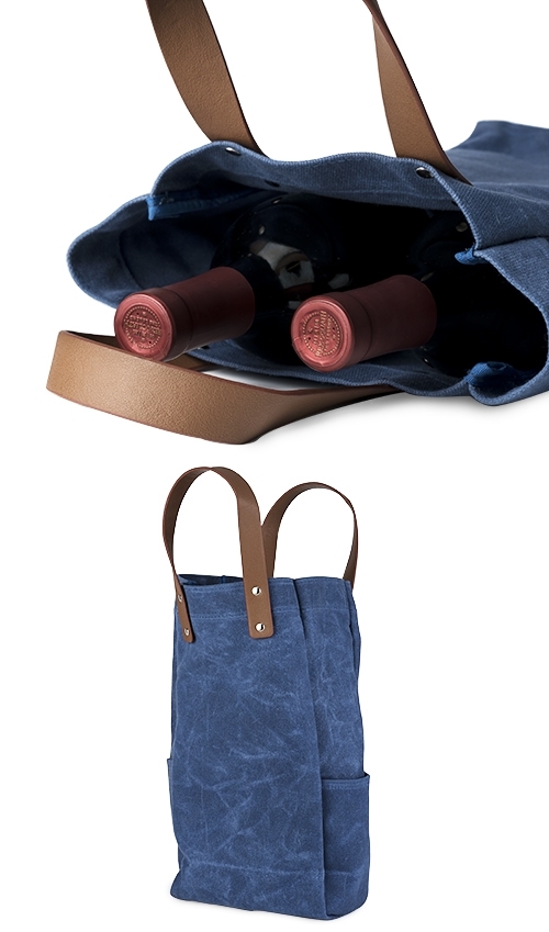 waxed canvas wine bag